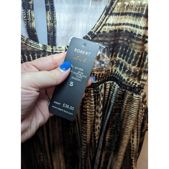 Robert Louis Women's Brown Bell Sleeve Cold Shoulder Top Size Small NWT RN87348 - Picture 5 of 15